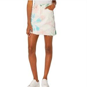 Levi's Premium High Rise Deconstructed Tie-Dye Denim Skirt Y2K 90's Size 28 New